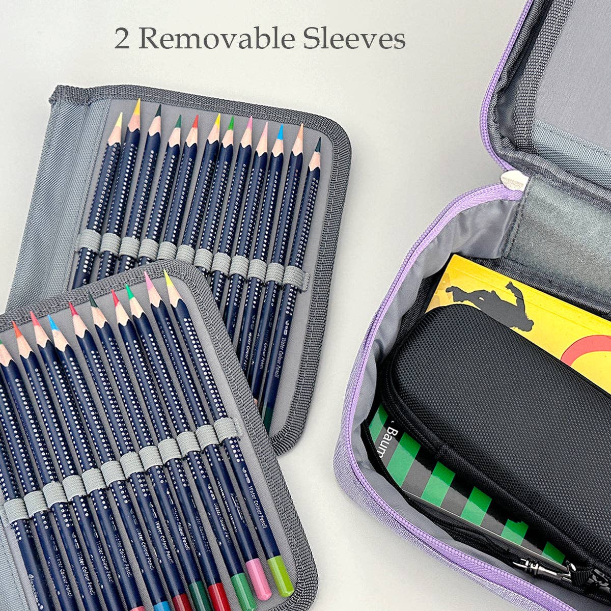 Wrapables.com - Wrapables Large Capacity 72 Slot Pencil Case - Lavender - The Merri Artist - merriartist.com