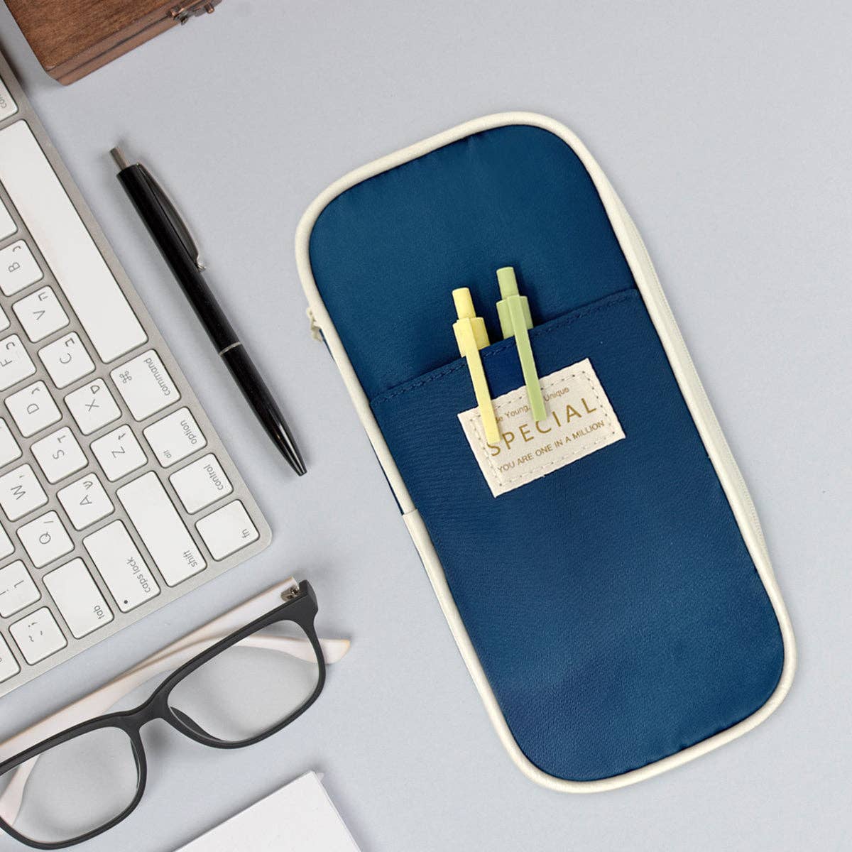 Wrapables.com - Wrapables Large Capacity Pencil Case Expandable Pencil Pouch - Aqua - The Merri Artist - merriartist.com