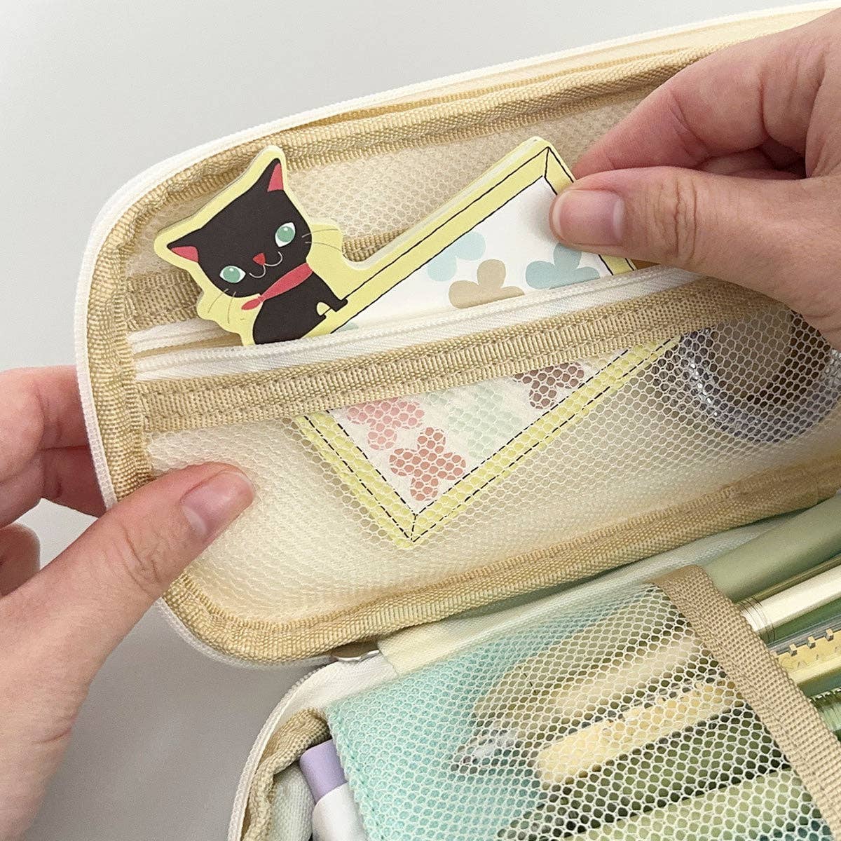 Wrapables.com - Wrapables Large Capacity Pencil Case Expandable Pencil Pouch - Aqua - The Merri Artist - merriartist.com