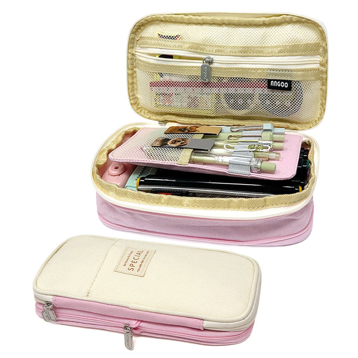 Wrapables.com - Wrapables Large Capacity Pencil Case Expandable Pencil Pouch - Lavender - The Merri Artist - merriartist.com
