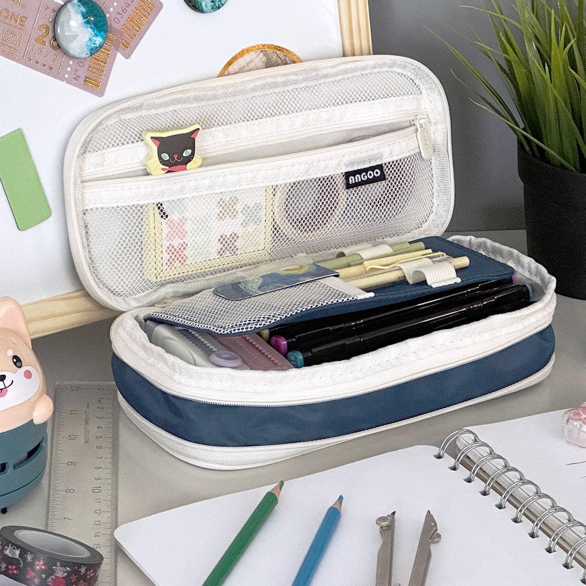 Wrapables.com - Wrapables Large Capacity Pencil Case Expandable Pencil Pouch - Lavender - The Merri Artist - merriartist.com