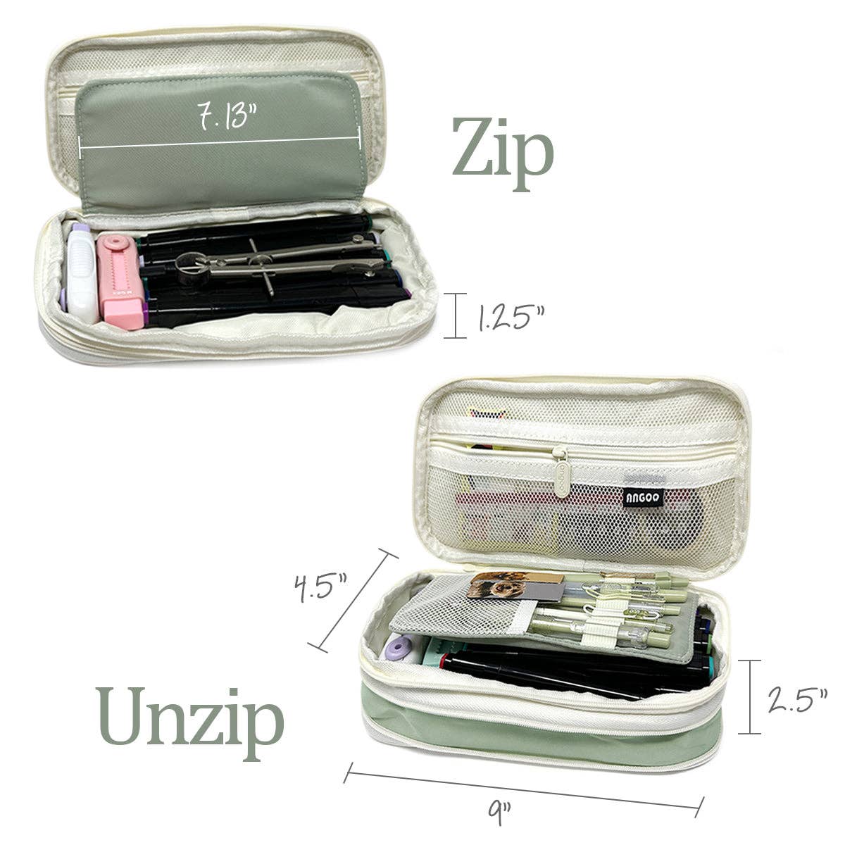 Wrapables.com - Wrapables Large Capacity Pencil Case Expandable Pencil Pouch - Lavender - The Merri Artist - merriartist.com