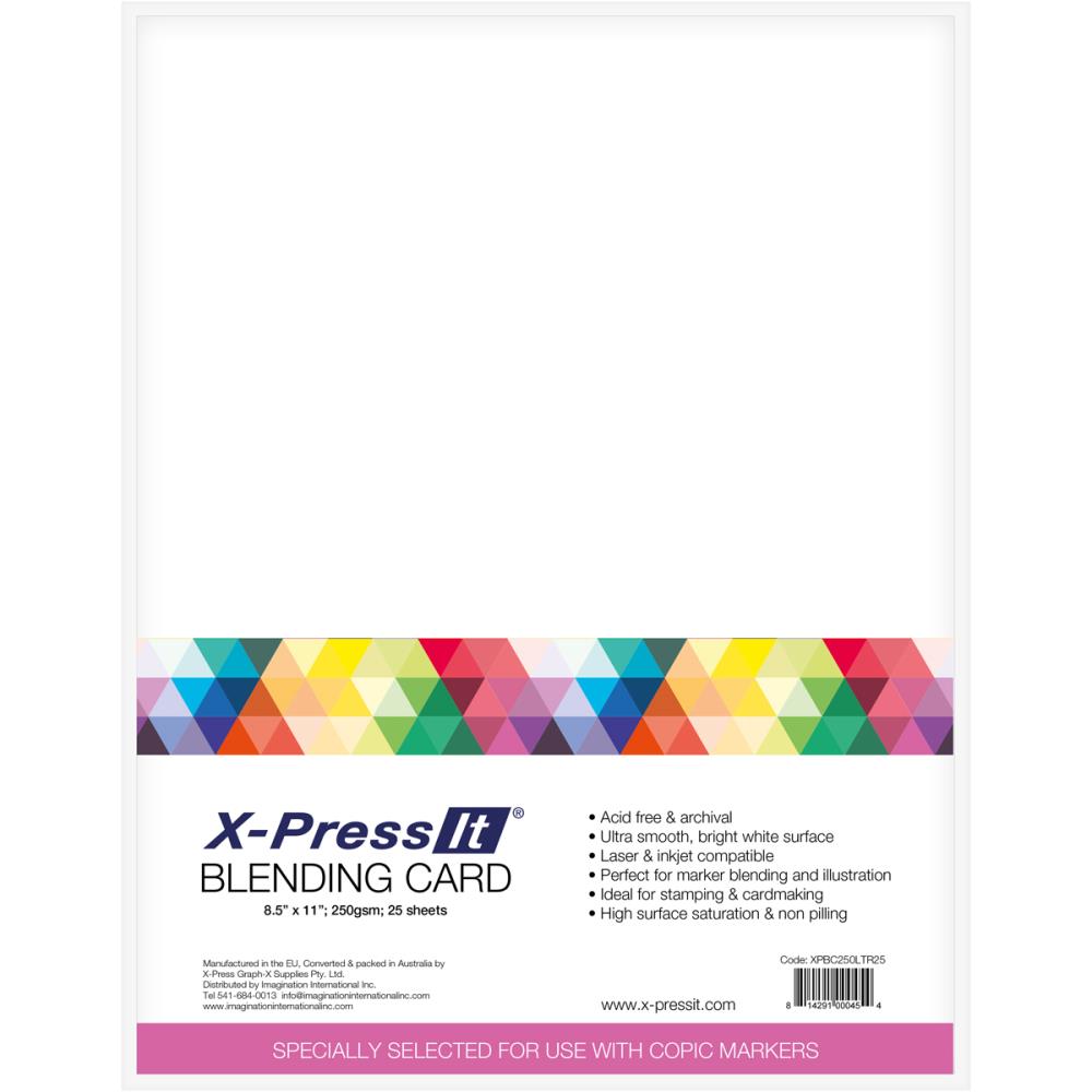 X - Press It Blending Card 8.5x11 inch 25 Sheets - The Merri Artist - merriartist.com