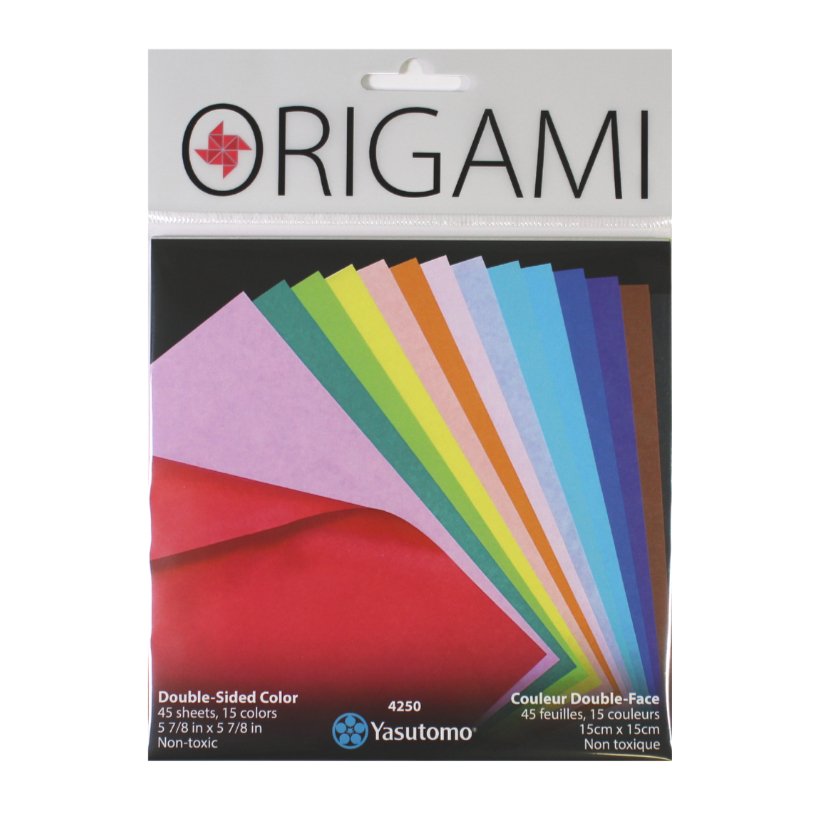 Yasutomo Origami 4250 – Colorful Double - Sided Origami Paper - 15 Colors - 45 Sheets 5 7/8 inch - The Merri Artist - merriartist.com