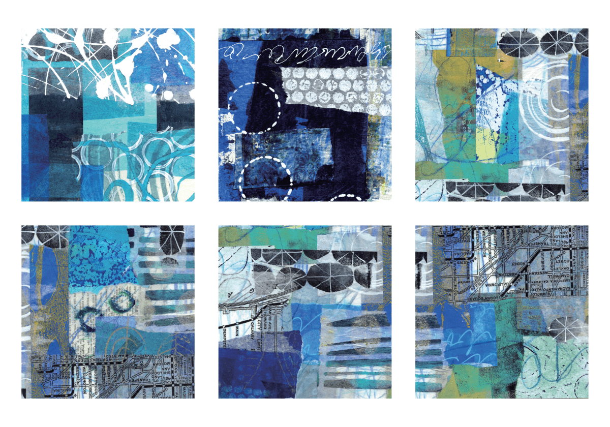 Yasutomo Origami Collage All Blue 6 Patterns 24 Sheets - The Merri Artist - merriartist.com