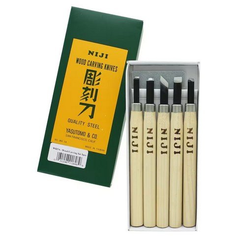 Yasutomo Wood Carving Knives Set Student 5 Pieces - The Merri Artist - merriartist.com