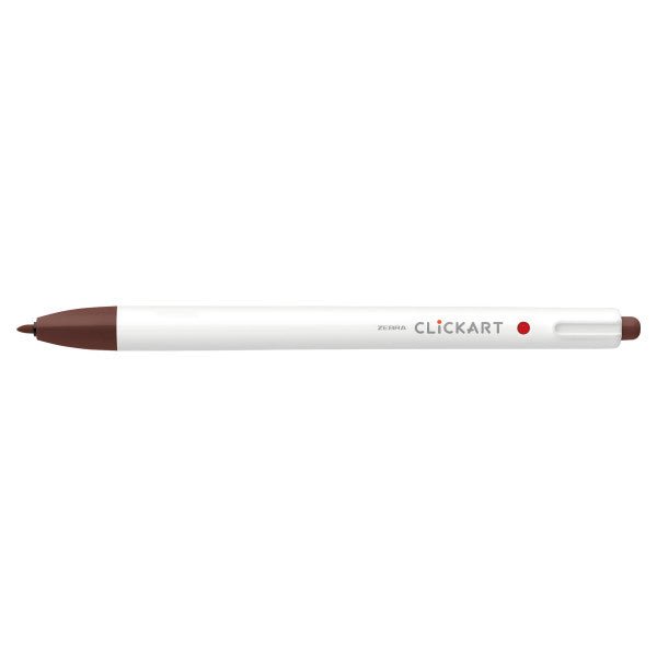 Zebra ClickArt Retractable Marker Pen .6mm Brown - The Merri Artist - merriartist.com