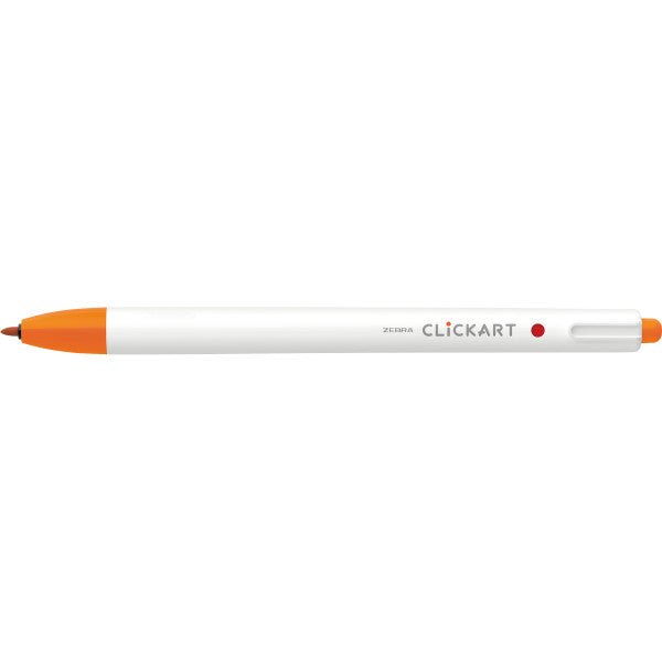 Zebra ClickArt Retractable Marker Pen .6mm Orange - The Merri Artist - merriartist.com