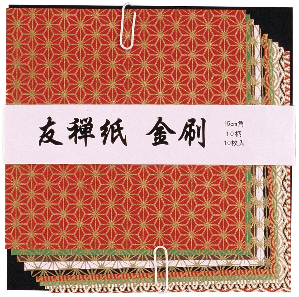 Aitoh Origami Paper - Aitoh Yuzen Kinzure 5 7/8 inch 10 sheets - merriartist.com
