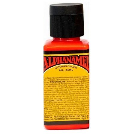 Alphanamel Lettering Enamel - 2.5 fl oz (147 ml) - Electroshock Red (fluorescent) - merriartist.com