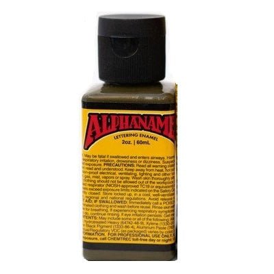 Alphanamel Lettering Enamel - 2.5 fl oz (74 ml) - Army Green - The Merri Artist - merriartist.com