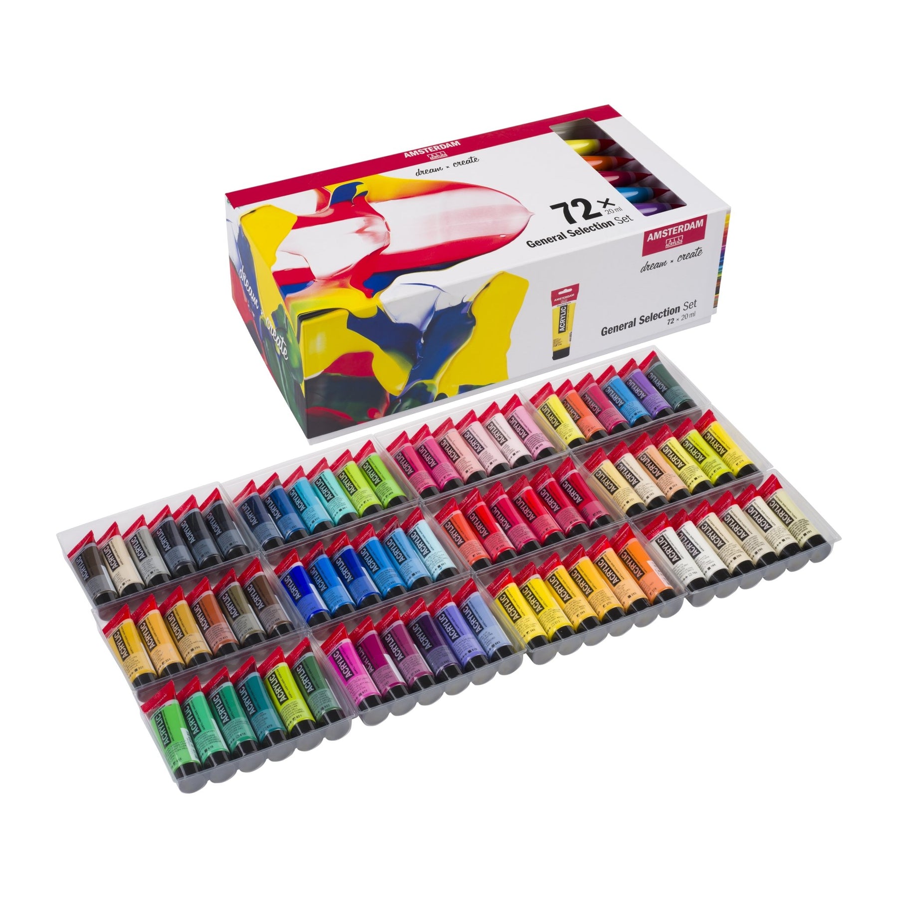Amsterdam Standard Series Acrylic Paint Set of 72 Colors in 20 ml Tubes - merriartist.com