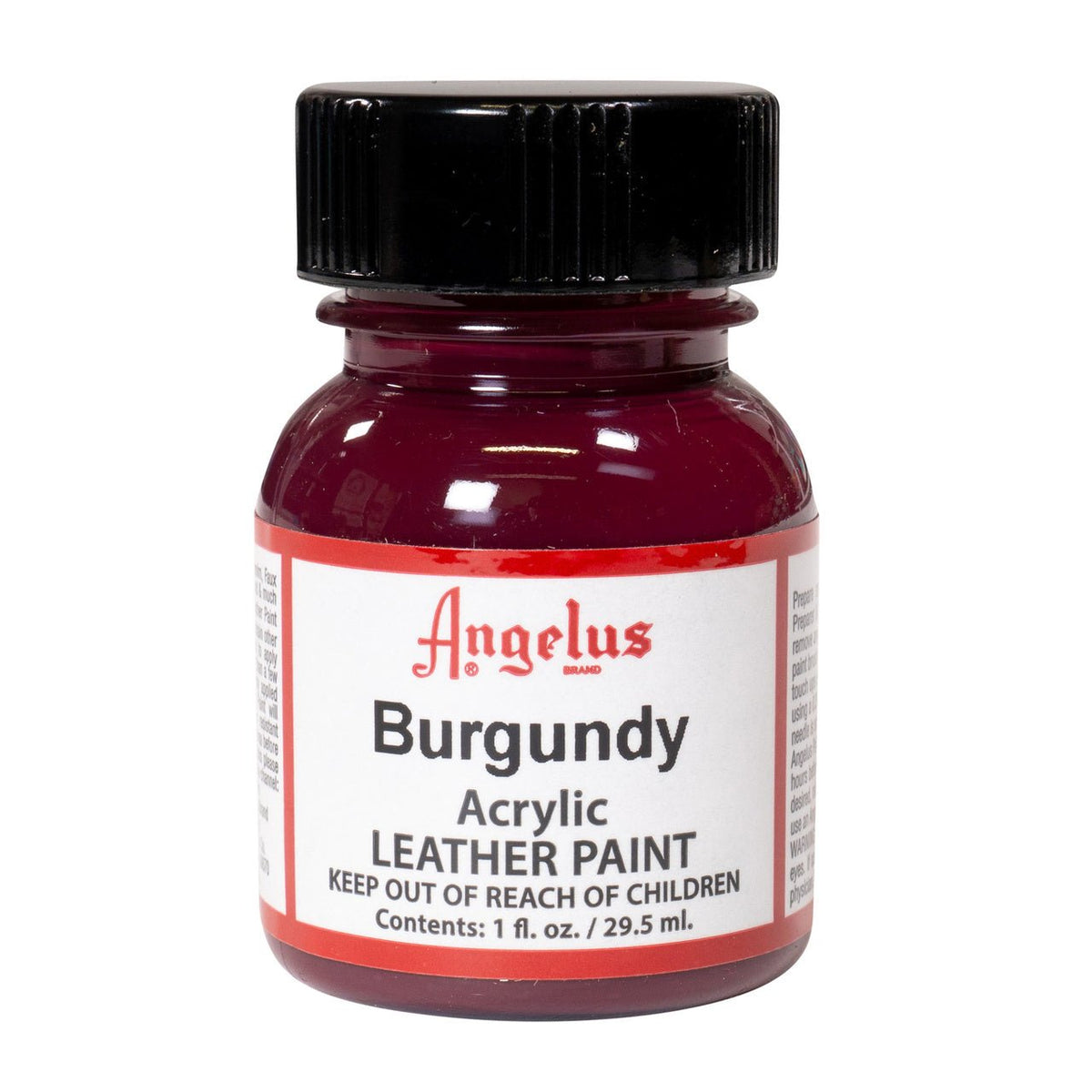 Angelus Acrylic Leather Paint - 1 oz. Bottle - Burgundy - merriartist.com