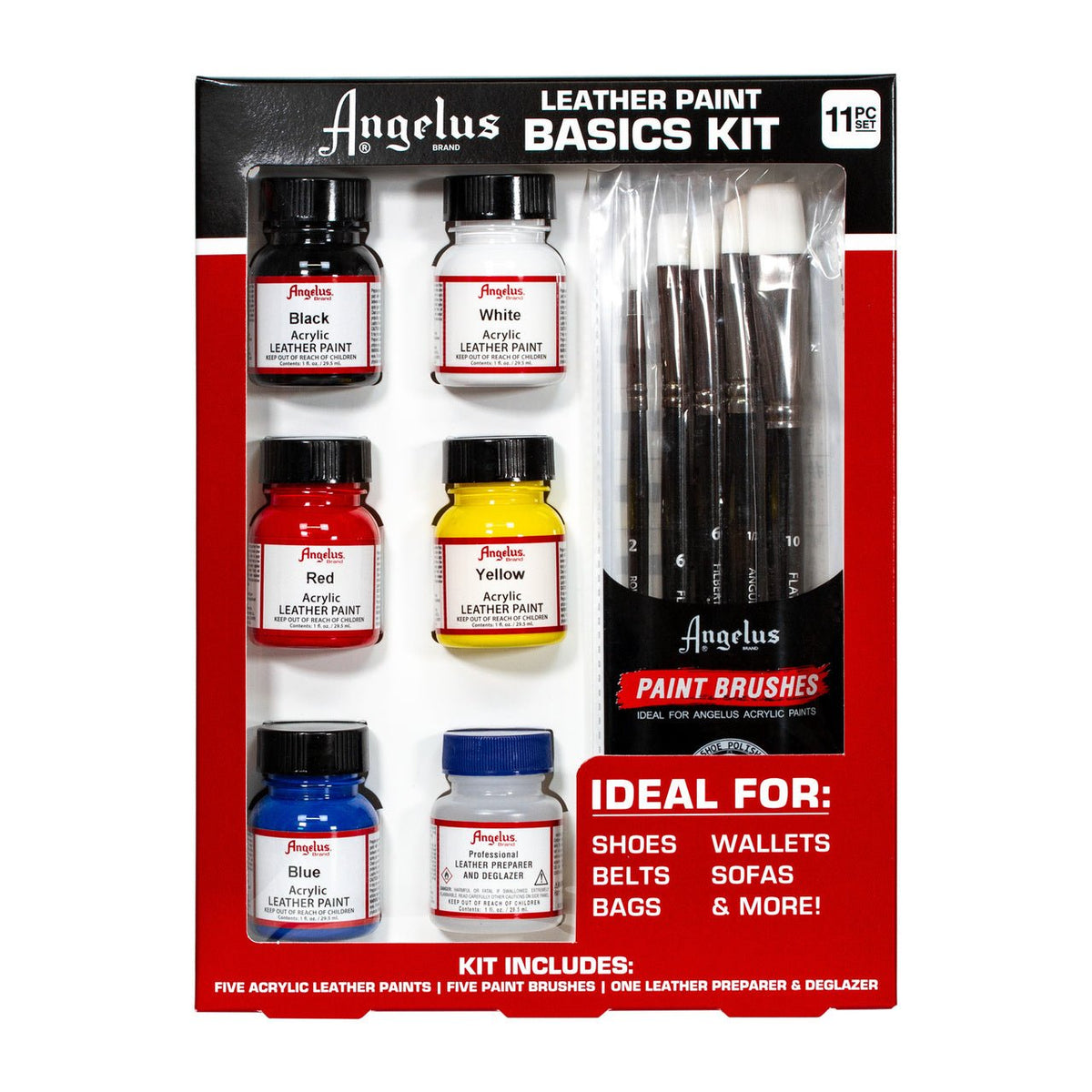 Angelus Acrylic Leather Paint Kit - 11-Piece Leather Paint Basics Kit - merriartist.com