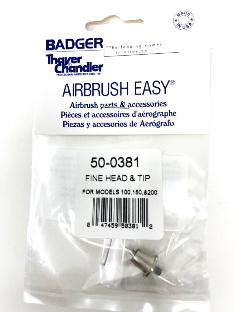 Badger Airbrush Replacement Part 50-0381 Tip & Head - Fine - merriartist.com