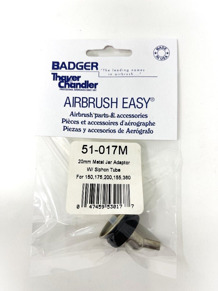 Badger Airbrush Replacement Part 51-017M 20mm Metal Jar Adaptor 