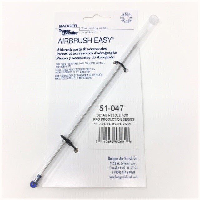 Badger Airbrush Replacement Part 51-047 Detail Needle for Pro Production Series 51-047 (blue end, replaces the older part, 51-81DT) - merriartist.com