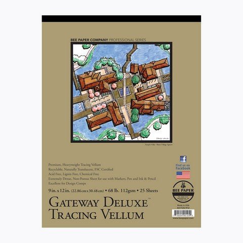 Bee Paper Gateway Tracing Vellum 9X12 Pad - 25 sheets - merriartist.com
