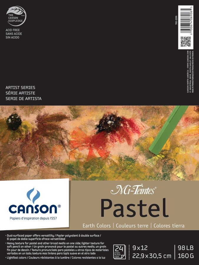 Canson Mi-Teintes Paper Pad, 9 x 12, Assorted Colors 