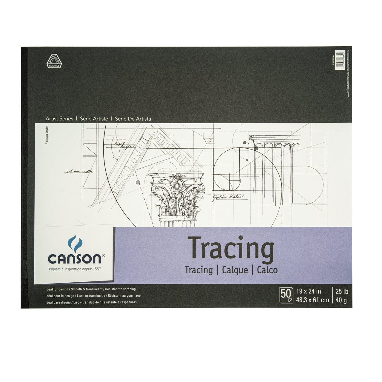 Canson Sketching and Tracing Paper Roll White 12 x 20 yds