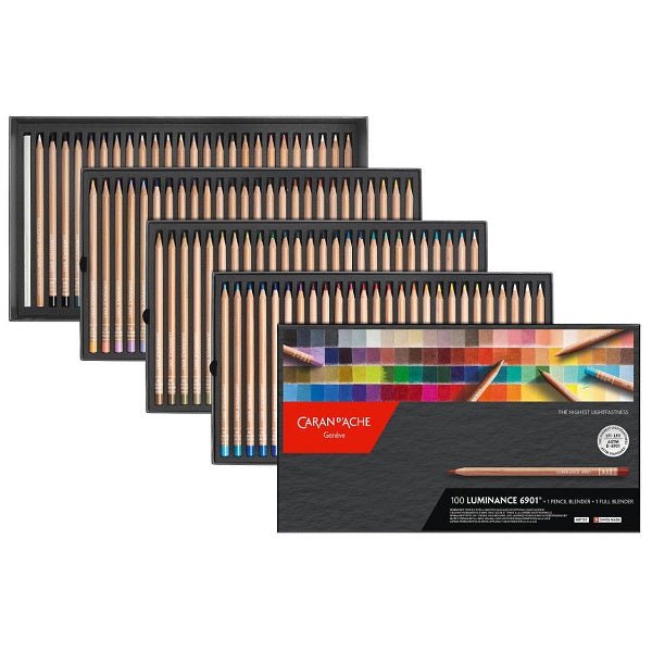 Caran d'Ache Luminance 6901 Colored Pencil - 100 Color Set (with 24 New Colors) - merriartist.com