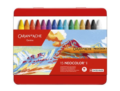 Caran d'Ache Neocolor I (Water Resist) Artist Crayons - set of 15 - merriartist.com