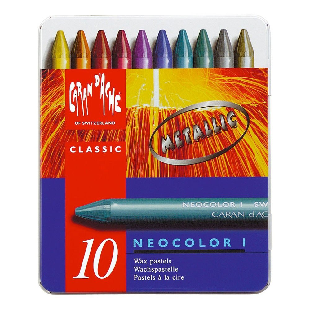 Caran D'Ache Neocolor II Watersoluble Crayon Set of 15 In a Metal Tin