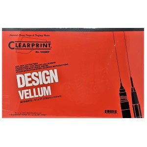 Clearprint 1000H-4 16lb Design Vellum 4x4 Fade-Out Grid Art Pad 11x17 50  Sheets (
