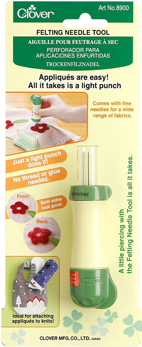 Clover 8900 Needle Felting Tool (5 needle with safety lock) - merriartist.com