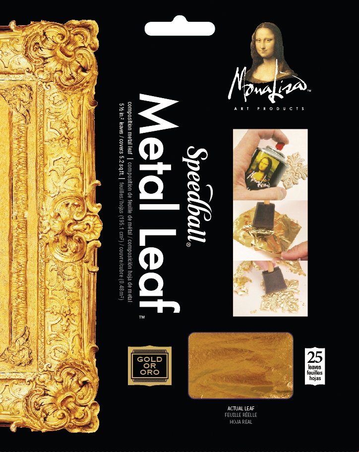 Mona Lisa Metal Leaf Sheets 5.5X5.5 25-pkg-gold