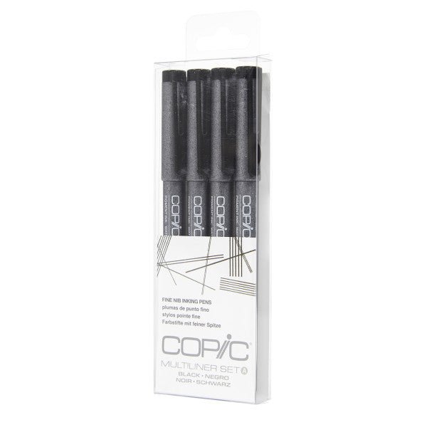 Copic Multiliner Set of 4 pens (fine sizes) Black - merriartist.com
