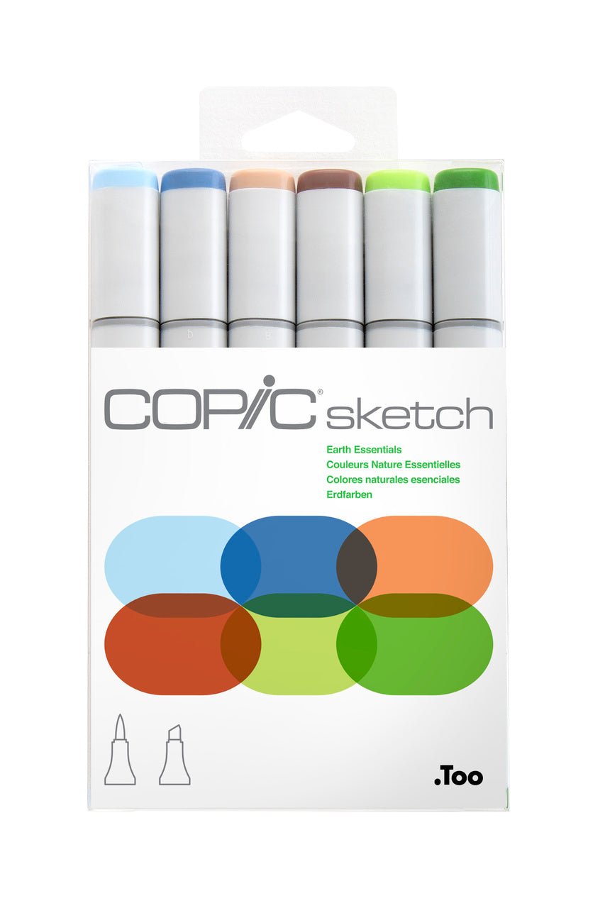 Copic Sketch Marker 6 Piece Earth Essentials Set - merriartist.com