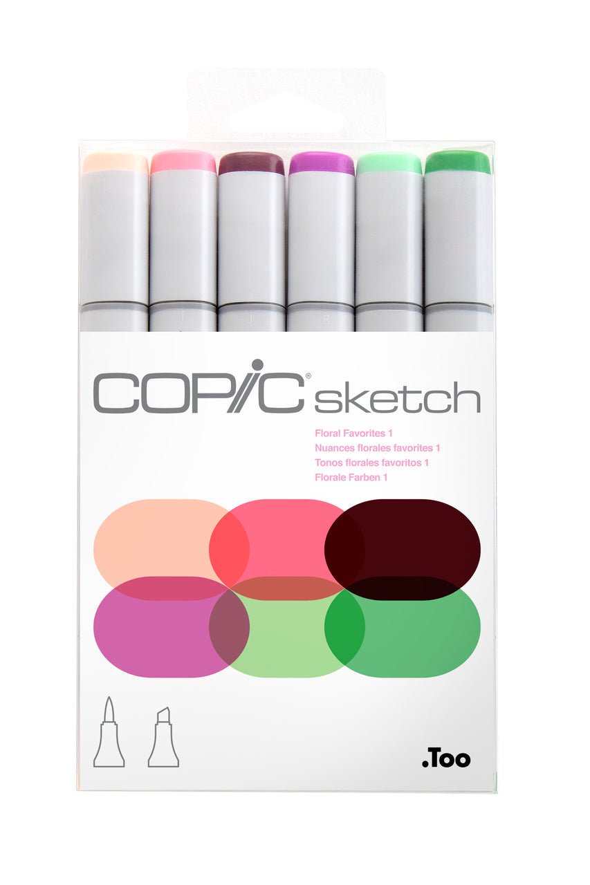 Copic Sketch Marker 6 Piece Floral Favorites Set #1