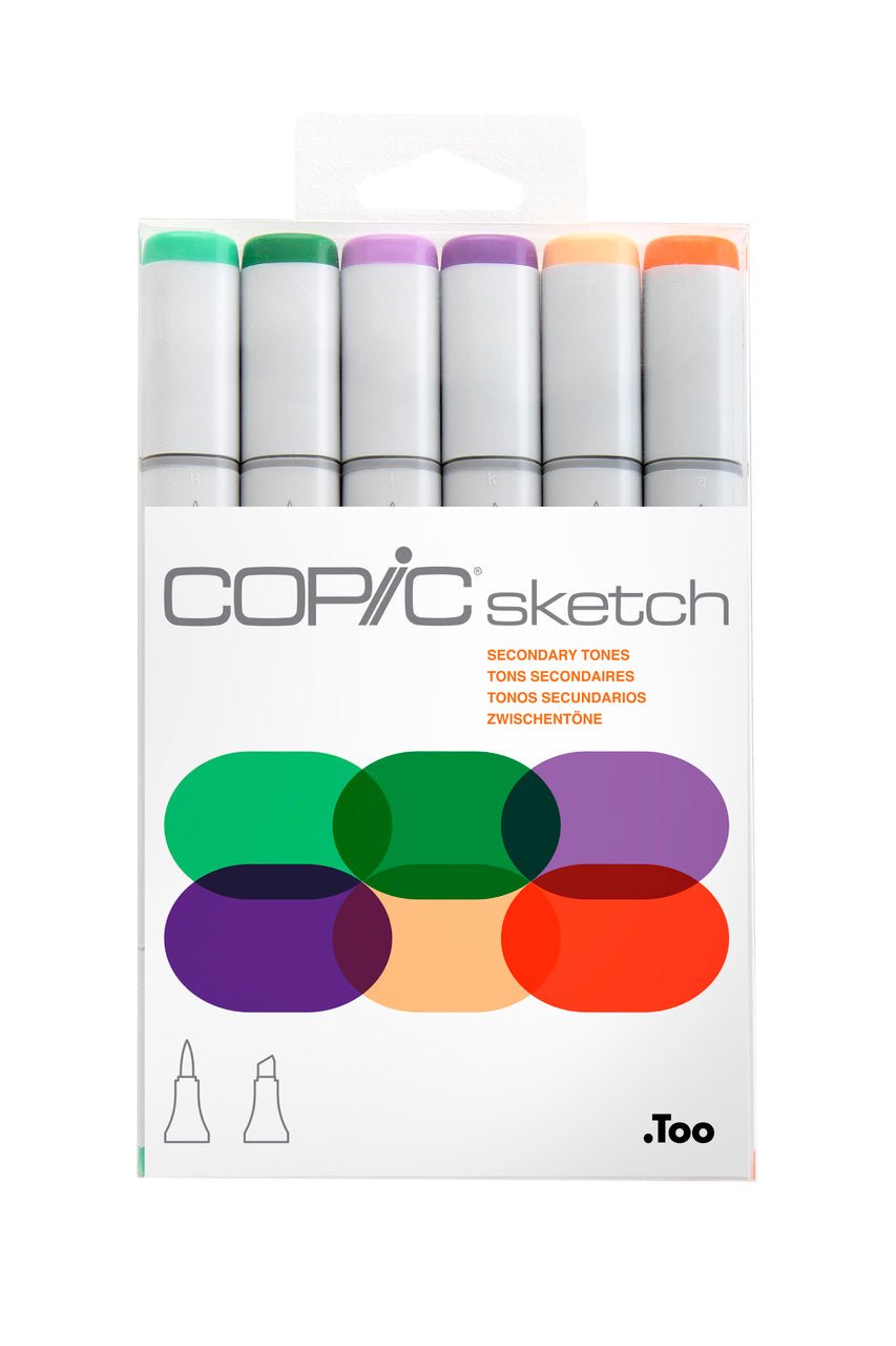 Copic Sketch Marker 6 Piece Secondary Tones Set - merriartist.com