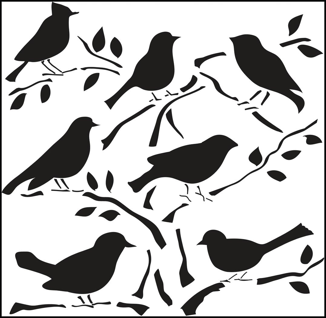 Crafters Workshop Stencil 6X6 - Birds - merriartist.com