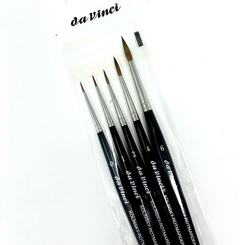 da Vinci 5359 - Ussuri Kolinsky Round 5 brush Set (Sizes 0,1,2,4,6) - merriartist.com