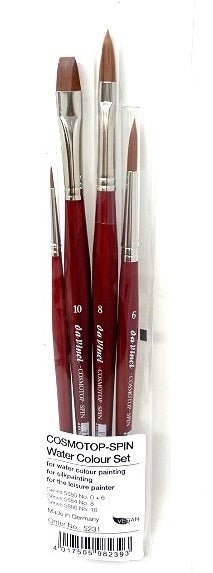 da Vinci Cosmotop Spin Synthetics Sampler Set of 4 Brushes - merriartist.com