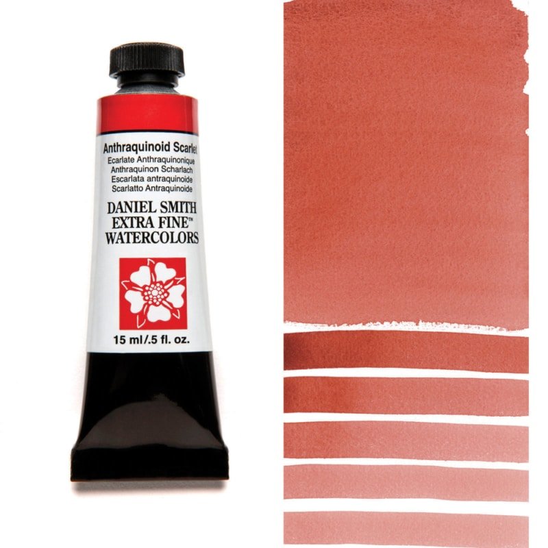 Daniel Smith Extra Fine Watercolor - Anthraquinoid Scarlet (PR168) 15 ml - merriartist.com