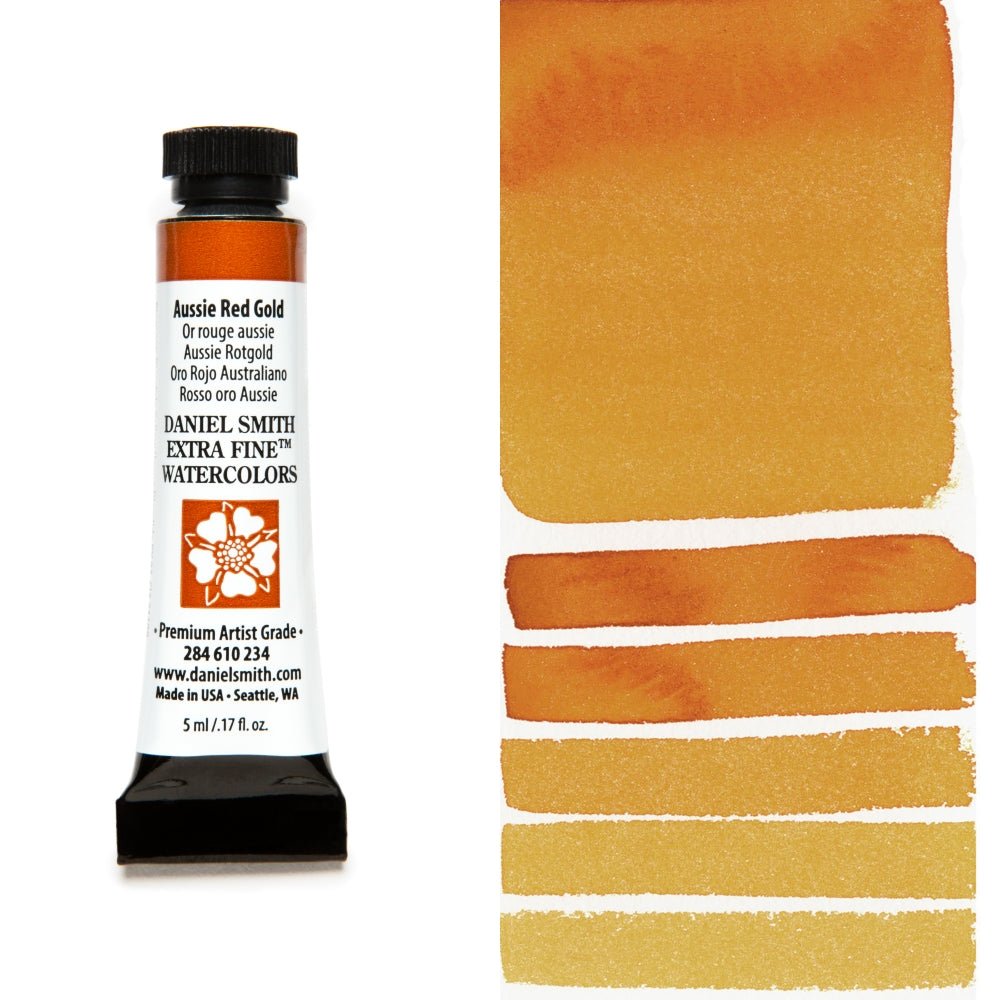 Daniel Smith Extra Fine Watercolor - Aussie Red Gold 5 ml - merriartist.com