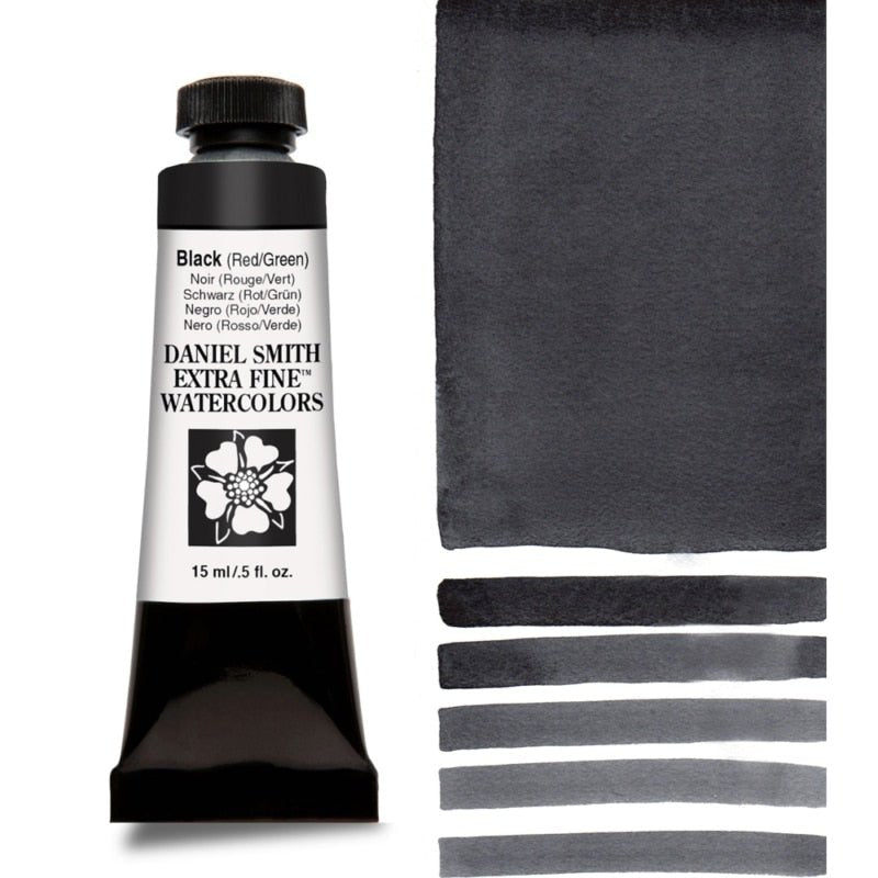 Daniel Smith Extra Fine Watercolor - Black (Red/Green) 15 ml - merriartist.com