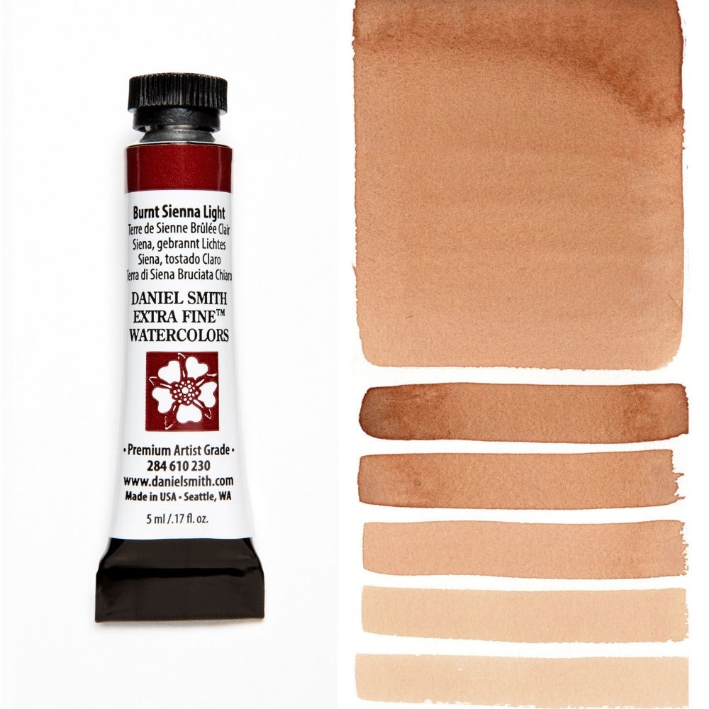 Daniel Smith Extra Fine Watercolor - Burnt Sienna Light 5 ml - merriartist.com