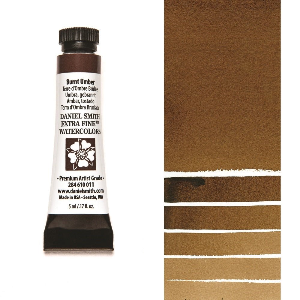 Daniel Smith Extra Fine Watercolor - Burnt Umber 5 ml (small tube) - merriartist.com