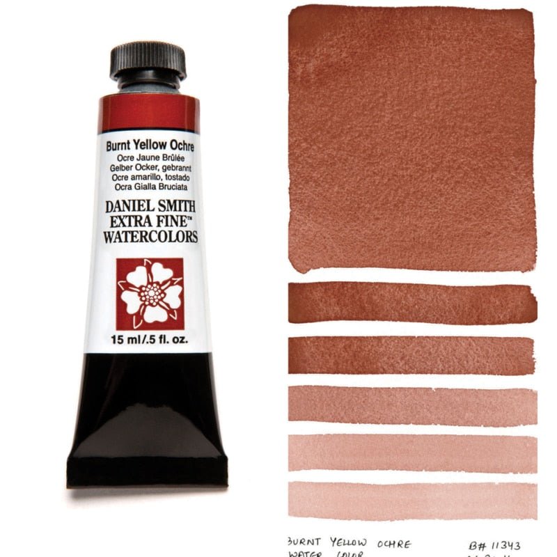 Daniel Smith Extra Fine Watercolor - Burnt Yellow Ochre 15 ml - merriartist.com