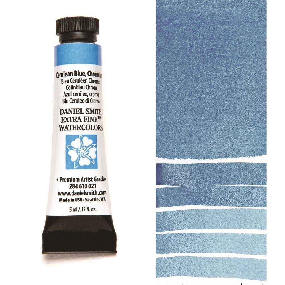 Daniel Smith Extra Fine Watercolor - Cerulean Blue Chromium 5 ml (small tube) - merriartist.com