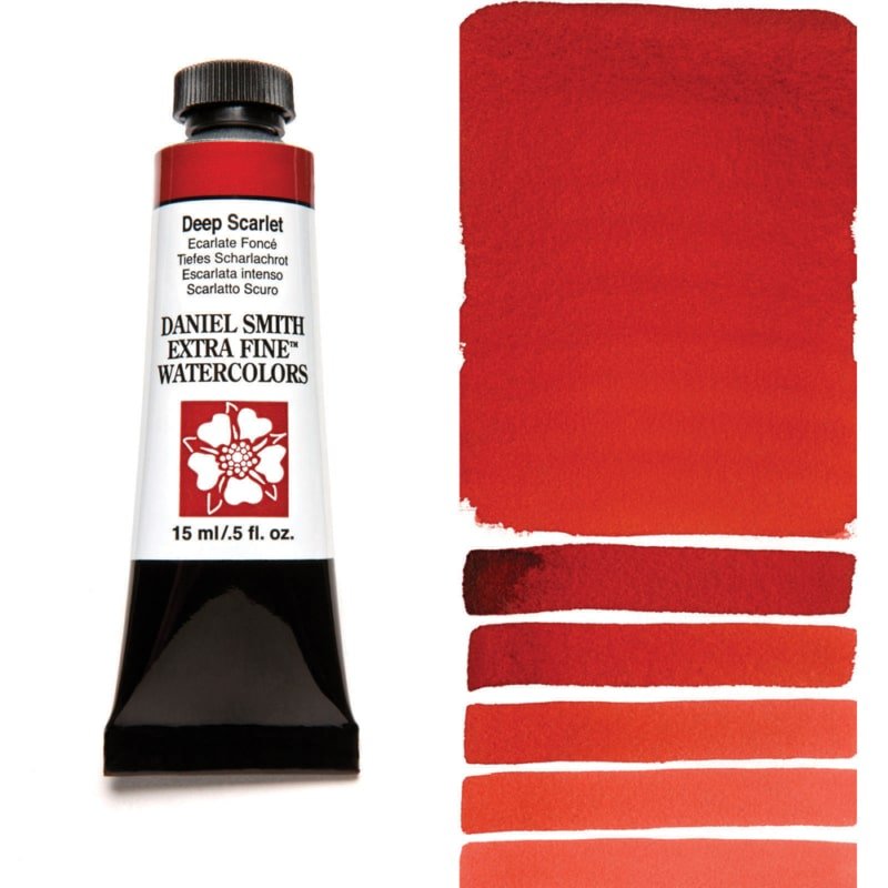 Daniel Smith Extra Fine Watercolor - Deep Scarlet 15 ml - merriartist.com