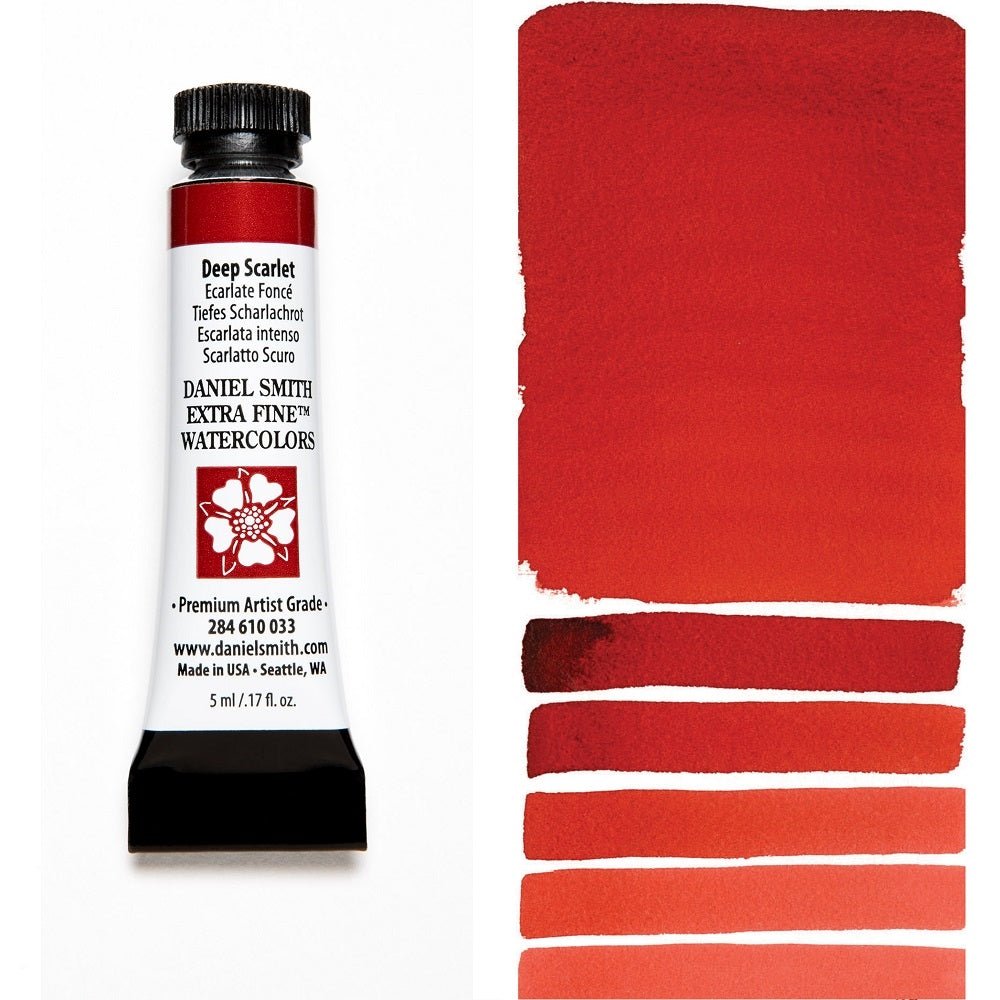 Daniel Smith Extra Fine Watercolor - Deep Scarlet 5 ml - merriartist.com
