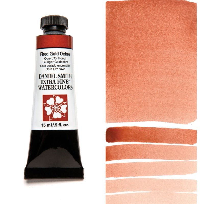 Daniel Smith Extra Fine Watercolor - Fired Gold Ochre 15 ml - merriartist.com