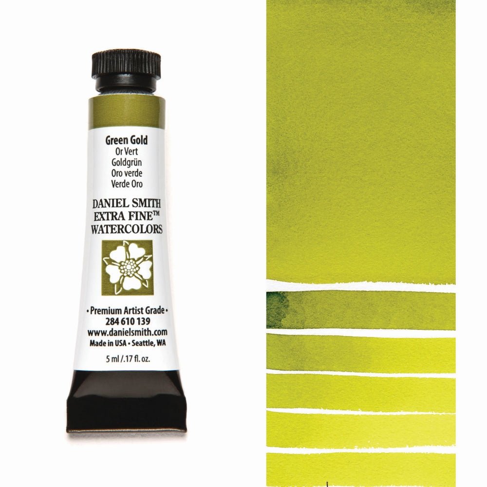 Daniel Smith Extra Fine Watercolor - Green Gold 5 ml (small tube) - merriartist.com
