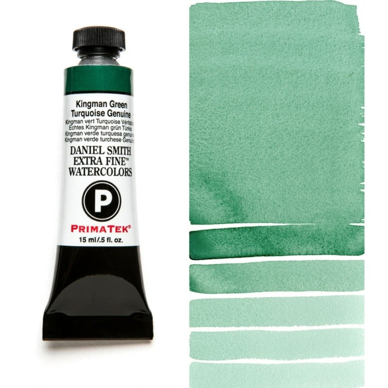 Daniel Smith Extra Fine Watercolor - Kingman Green Turquoise Genuine 15 ml - merriartist.com