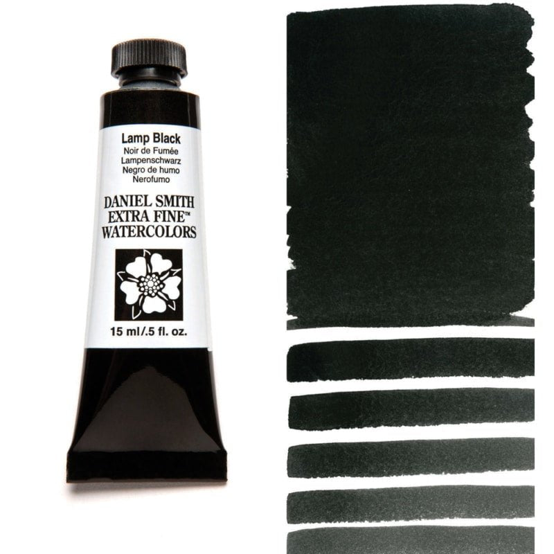 Daniel Smith Extra Fine Watercolor - Lamp Black 15 ml - merriartist.com